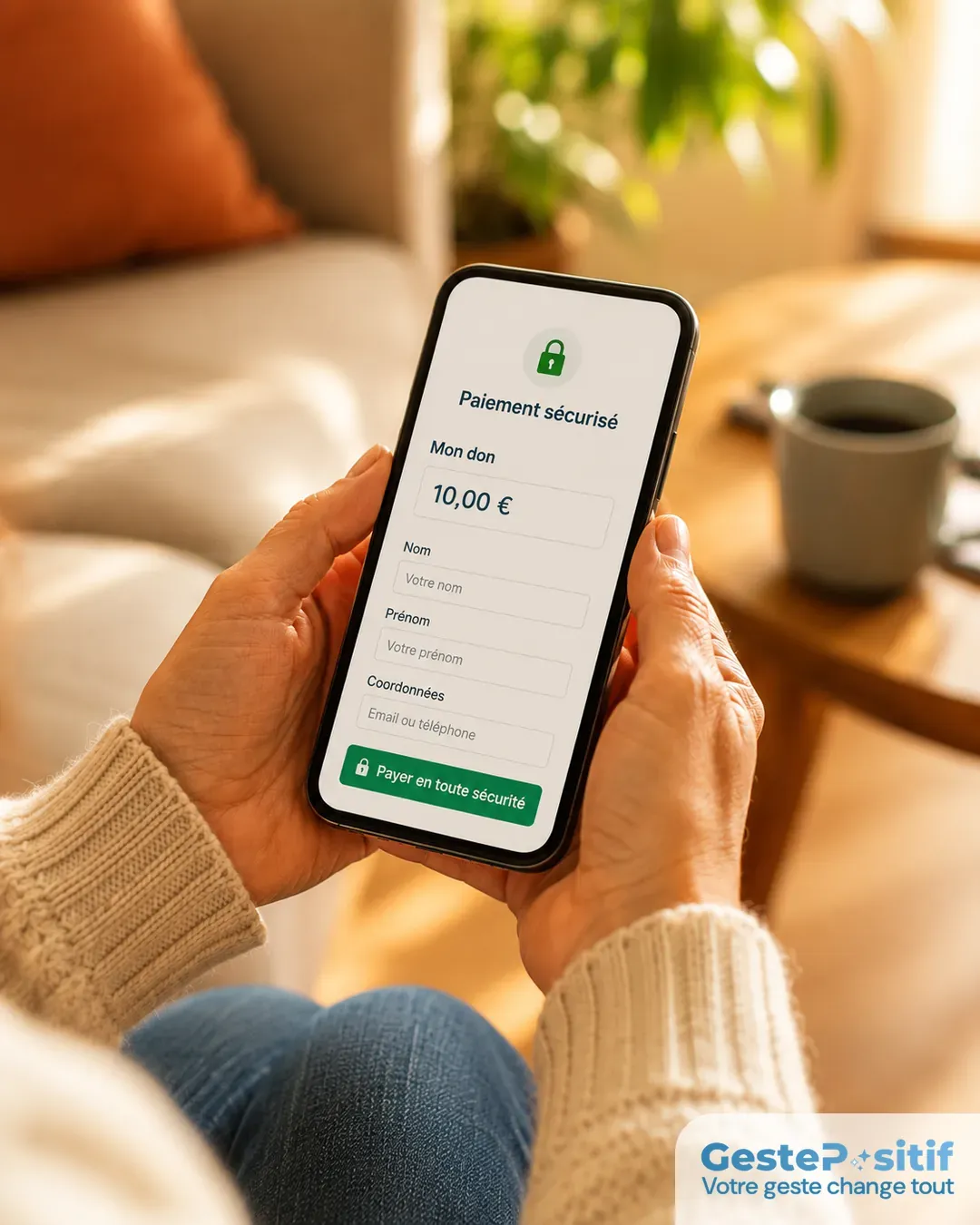Gros plan sur un écran affichant une page de paiement sécurisée avec icône de cadenas dans la barre d'adresse, carte bancaire posée à proximité, ambiance professionnelle et rassurante